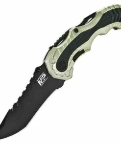 Smith and Wesson Smith & Wesson M&P MAGIC Assisted, 3.4" Plain Black Blade, Champagne Aluminum Handles