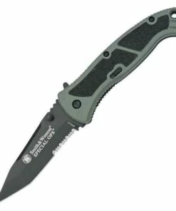Smith and Wesson S&W Special Ops Linerlock, Black Tanto Blade, Combo Edge