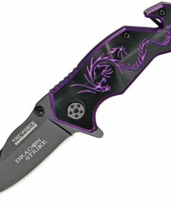 Tac Force Dragon Strike A/O, Stainless Blade, Purple Anodized Aluminum Handles