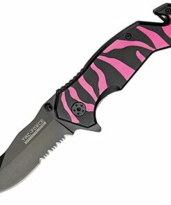 Tac Force Zebra Stripe Rescue, High Carbon Steel, Anodized Aluminum Handle