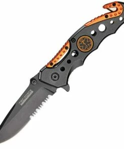 Tac Force A/O Speedster, Stainless Blade, EMT Shield Orange Accent Black Composite Handles