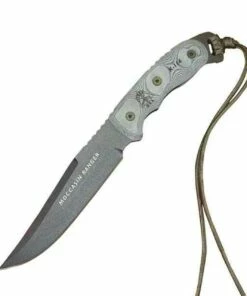 Tops Moccasin Ranger, Black Linen Micarta Handle, Black Blade