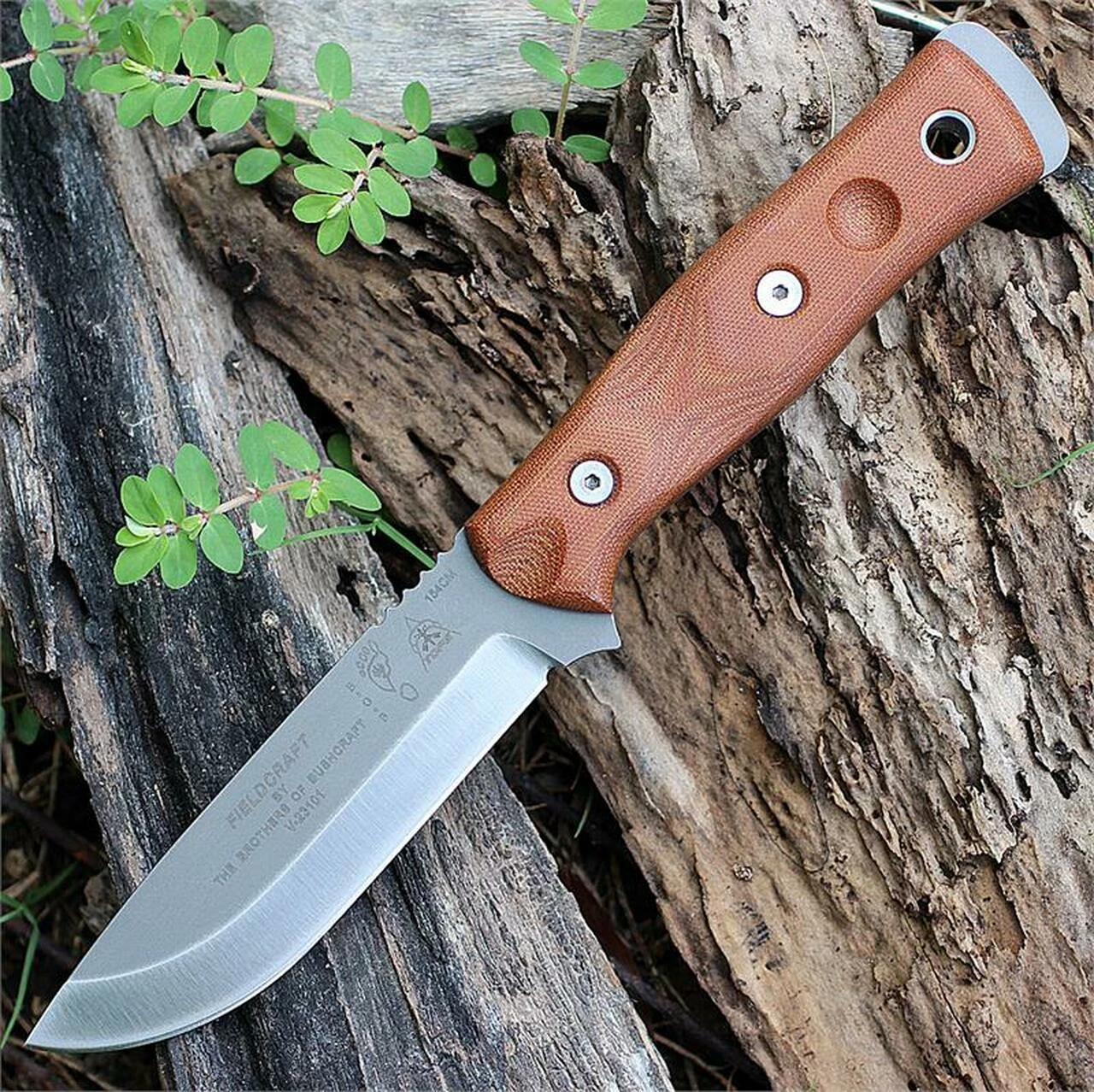 TOPS BROS154TC B.O.B. Fieldcraft, 4.75" 154CM Plain Blade, Tan Canvas Micarta Handle-Kydex Sheath 1 TOPS BROS154TC B.O.B. Fieldcraft, 4.75" 154CM Plain Blade, Tan Canvas Micarta Handle-Kydex Sheath