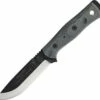 TOPS BROSBLM B.O.B. Fieldcraft, 4.625" 1095 Plain Blade, Black Linen Micarta Handle-Kydex Sheath