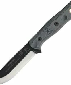 TOPS BROSBLM B.O.B. Fieldcraft, 4.625" 1095 Plain Blade, Black Linen Micarta Handle-Kydex Sheath