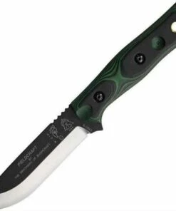 TOPS BROSGB B.O.B. Fieldcraft, 4.625" 1095 Plain Blade, Black/Green G-10 Handle-Kydex Sheath