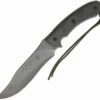 Tops Longhorn Bowie, 6 3/4" Black River Wash Blade, Black Micarta Handle
