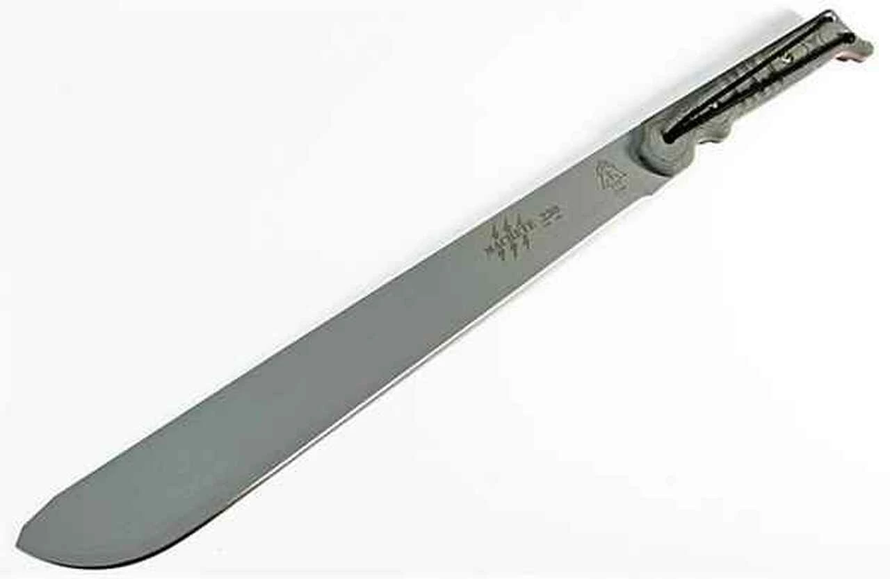 Tops Machete 230, 15.75" 1095 Carbon Steel Machete, Black Linen Micarta Handle. 1 Tops Machete 230, 15.75" 1095 Carbon Steel Machete, Black Linen Micarta Handle.
