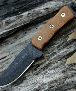 Tops Overlander 2, 4 in. 1095 Blade Steel, Tan Micarta Handle, Overall Length 8.25"