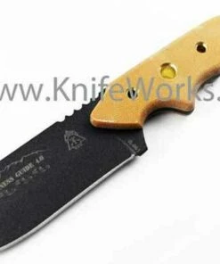 Tops Wilderness Guide 4.0, Tan Canvas Micarta Handle, Coyote Tan Ballistic Nylon w/ Removable Flap