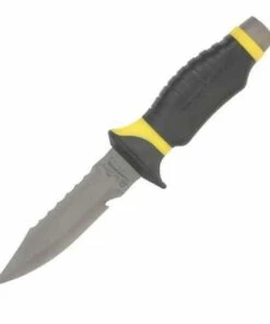 Underwater Kinetics Clip point Dive Knife Blue Tang Titanium, Black and Yellow Handle