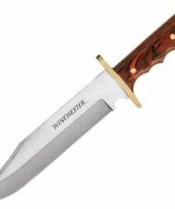 Winchester G1206 Large Bowie, 8.62" SS Plain Blade, Wood Handle, Nylon Sheath