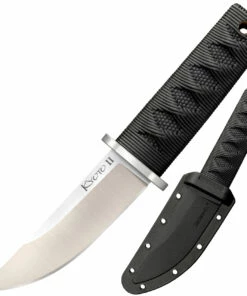 Cold Steel Kyoto II CS-17DB, 3.37" 8Cr13MoV Stainless Steel Reinforced Plain Blade, Black Long Kray-Ex Handle