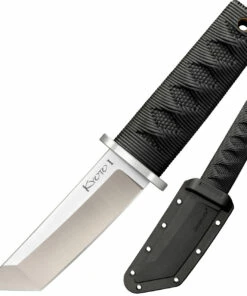 Cold Steel Kyoto I CS-17DA, 3.25" 8Cr13MoV SS Tanto Plain Blade, Black Long Kray-Ex Handle