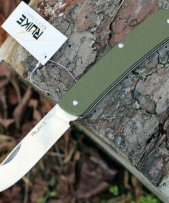 Ruike Criterion Collection L11G, 3.35" 12C27 Plain Blade, Green G-10 Handle