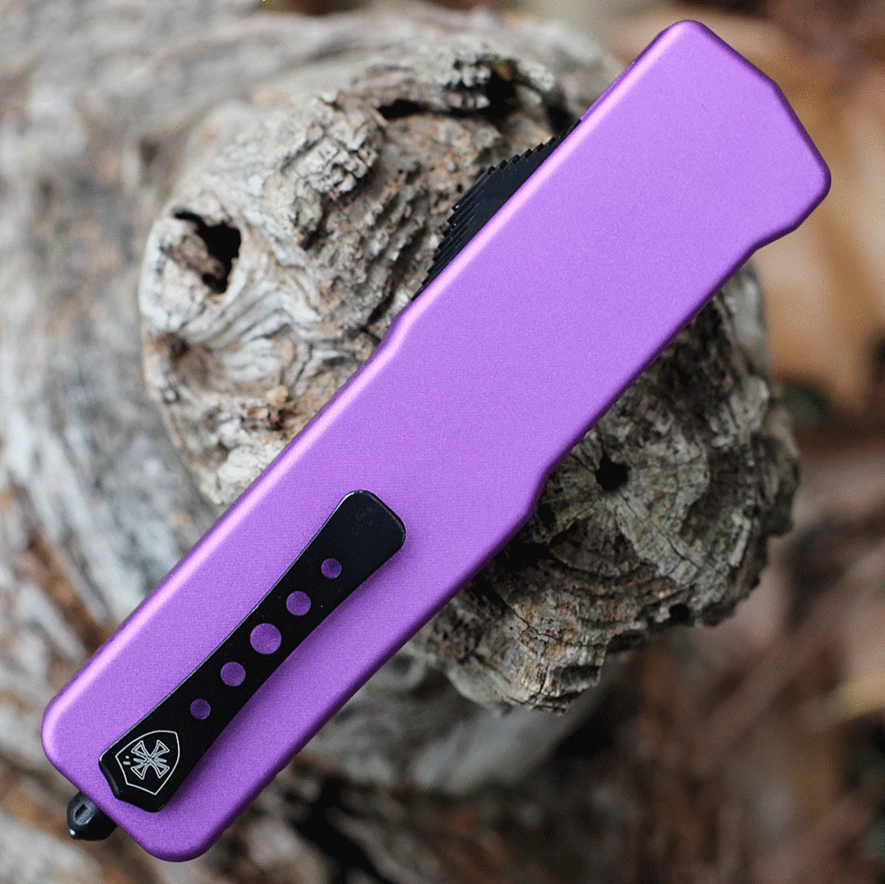 Templar Knife Co. Templar Premium Lightweight Large OTF -Alum. Purple (3.55" D2 Blk Drop Point) LA-AP-32-1 4 Templar Knife Co. Templar Premium Lightweight Large OTF -Alum. Purple (3.55" D2 Blk Drop Point) LA-AP-32-1 - Image 4