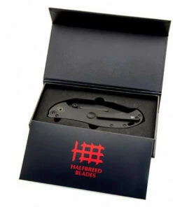 Halfbreed Blades Halfbreed Large Bush Flolder - Black Ti (4.13" S35VN Black) LBF-01 -Buck Knives Sales lbf 01 blk box wfpvkhwhgxqf 01376.1629749392