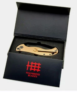 Halfbreed Blades Halfbreed Large Bush Folder - Dark Earth Ti (4.13" S35VN Black) LBF-01DE -Buck Knives Sales lbf 01 de box wfozjbsnivev 96894.1629747365