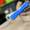 CobraTec Knives LBLUFS-XLTS Large FS-X Blue, 3.50" D2 Steel Tanto Serrated Blade, Anodized Aviation Aluminum Handle