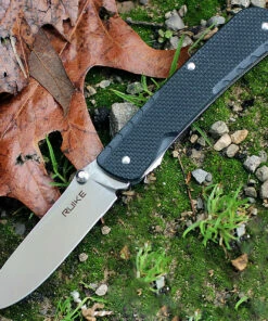 Ruike Trekker LD11B, 3.35" 12C27 Plain Blade, Black G-10 Handle