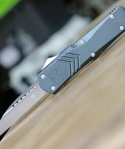 CobraTec Knives LGYFS-XLWNS Large FS-X Gray, 3.50" D2 Steel Wharncliff Blade, Anodized Aviation Aluminum Handle