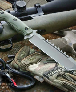 Halfbreed Blades Halfbreed Large Survival Knife - Ranger Green G-10 (6.89" K110 Tanto) LSK-02OD