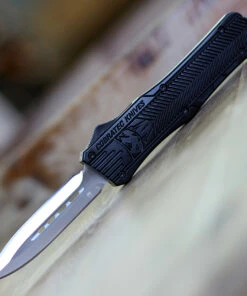 CobraTec Knives MBCTK-1MDAGNS Medium CTK-1 Black, 3.0" D2 Steel Dagger Plain Blade, Aluminum Handle