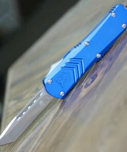 CobraTec Knives MBLUFS-XMTNS Medium FS-X Blue, 3" D2 Steel Tanto Blade, Anodized Aviation Aluminum Handle