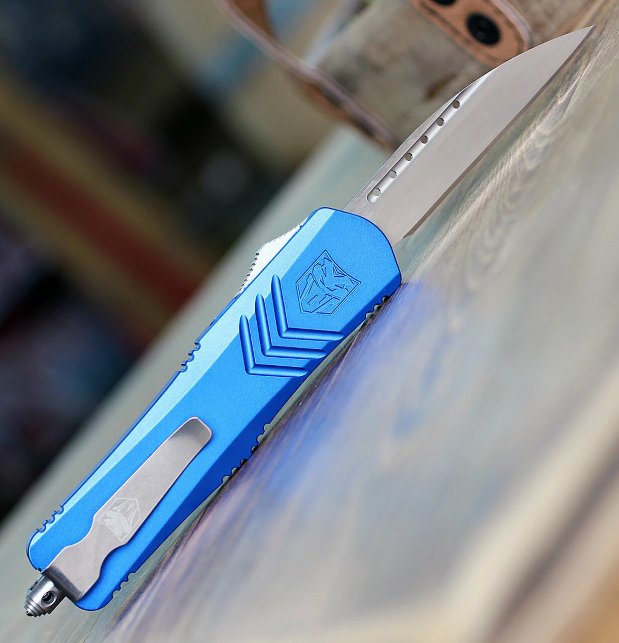 CobraTec Knives MBLUFS-XMWNS Medium FS-X Blue, 3" D2 Steel Wharncliff Blade, Anodized Aviation Aluminum Handle 2 CobraTec Knives MBLUFS-XMWNS Medium FS-X Blue, 3" D2 Steel Wharncliff Blade, Anodized Aviation Aluminum Handle - Image 2