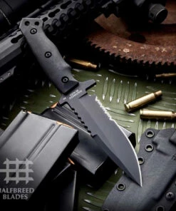 Halfbreed Blades Halfbreed Medium Infantry Knife - Black G-10 (5.31" D2 Black ) MIK-03 BLK