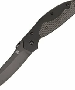 Nemesis NK-15 MANX Framelock Folder, 3.0 in VG-10 Black Plain Blade, Black Anodized Handle