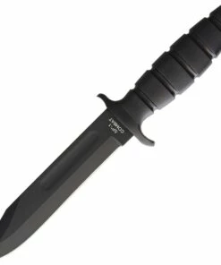 Ontario 8679 SP-1 Combat Knife, 7" 1095 Plain Blade, Black Kraton Handle