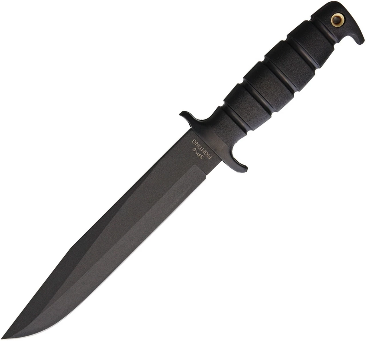 Ontario 8682 SP-6 Fighting Knife, 7.9" 1095 Plain Blade, Black Kraton Handle 1 Ontario 8682 SP-6 Fighting Knife, 7.9" 1095 Plain Blade, Black Kraton Handle