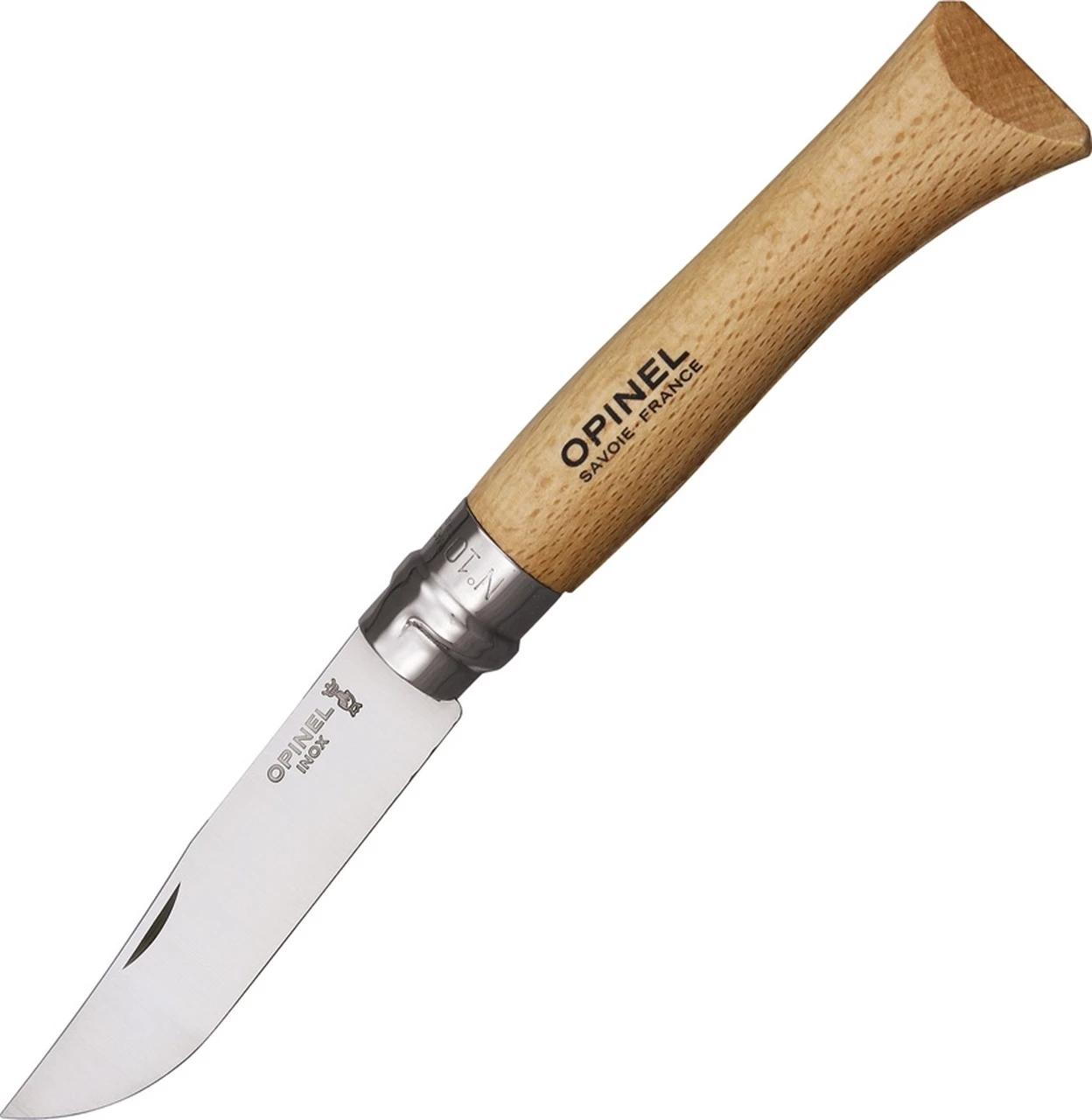 Opinel No 10 OP23100, 5 1/8" Closed, Stainless Blade, Beechwood Handle-16315 1 Opinel No 10 OP23100, 5 1/8" Closed, Stainless Blade, Beechwood Handle-16315