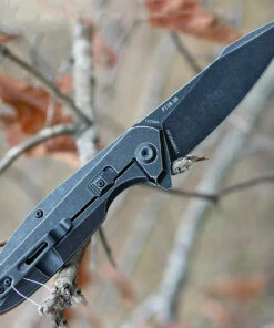 Ruike Beta Plus P128SB, 3.5" 14C28N Plain Blade, Black Stonewashed Stainless Handle -Buck Knives Sales p128 sb.2 78602.1566585940