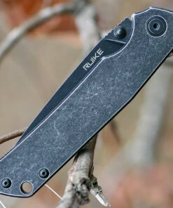Ruike P801SB, 3.4" 14C28N Plain Blade, Black Stonewashed Stainless Handle -Buck Knives Sales p801sb.1 66415.1566585953