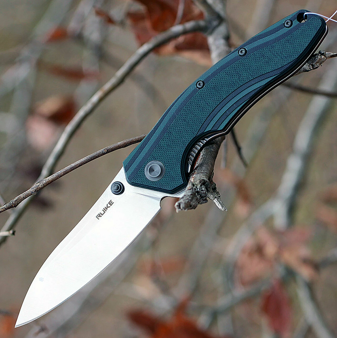 Ruike P841L, 3.54" 14C28N Plain Blade, Green/Black G-10 Handle 1 Ruike P841L, 3.54" 14C28N Plain Blade, Green/Black G-10 Handle