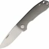 PMP Knives & Maxace Harmony PMP004, 3" Satin Bohler M390 Drop Point Blade, Gray Titanium Handles