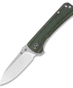 QSP Knife Hawk, QS131-H, 3.25" Sandvik 14C28N, Two-Toned Satin Blade, Green Linen Micarta Handle