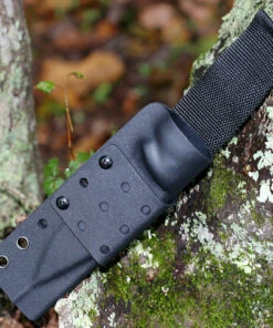 QSP Knife Bison Fixed Blade QS134-B, 4.5" D2 Satin Plain Blade, Denim Jean Linen Miarta Handle -Buck Knives Sales qs134c.3 83135.1603917031