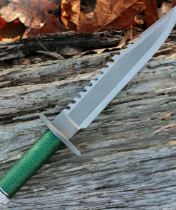 Rambo 9293 First Blood Signature Edition, 9" Stainless Plain Blade, Green Nylon Cord-wrapped Handle -Buck Knives Sales rb9293.1 56829.1566586025