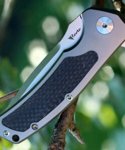Reate Knives 01 Mini Horizon Framelock Bead Blast Titanium w/Carbon Fiber Inlay, 3.5 in M390 Plain Blade -Buck Knives Sales rea01.3 25748.1566585956