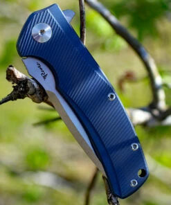 Reate Knives 04 Mini Horizon Framelock Blue Grooved Titanium, 3.5 in M390 Plain Blade -Buck Knives Sales rea04.2 07540.1566585989
