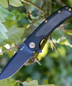 Reate Knives 05 Mini Horizon Framelock Black Coated Titanium, 3.5 in M390 Plain Blade