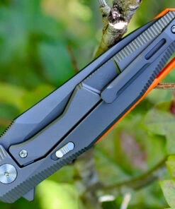 Rike Knife 801GO Kwaiken Framelock Titanium/Orange G10, 3.74 in 154CM Plain Blade -Buck Knives Sales rk801go.2 1 18421.1566585977