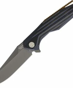 Rike Knife 801GS Kwaiken Framelock Titanium/Stripe G10, 3.74 in 154CM Plain Blade
