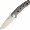 Rike Knife D9 Framelock, 3.74" CTS-204P Plain Blade, Gray Titanium Handle