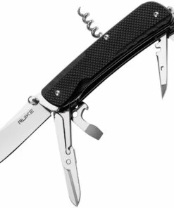 Ruike L31-B Criterion Collection, 3.35" 12C27 Plain Blade, Black G-10 Handle
