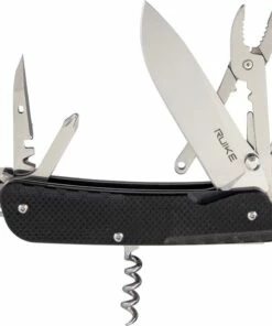 Ruike LD41-B Trekker, 3.35" 12C27 Plain Blade, Black G-10 Handle