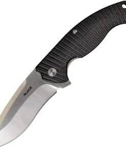 Ruike P852-B, 3.5" 14C28N Plain Blade, Black G-10 Handle